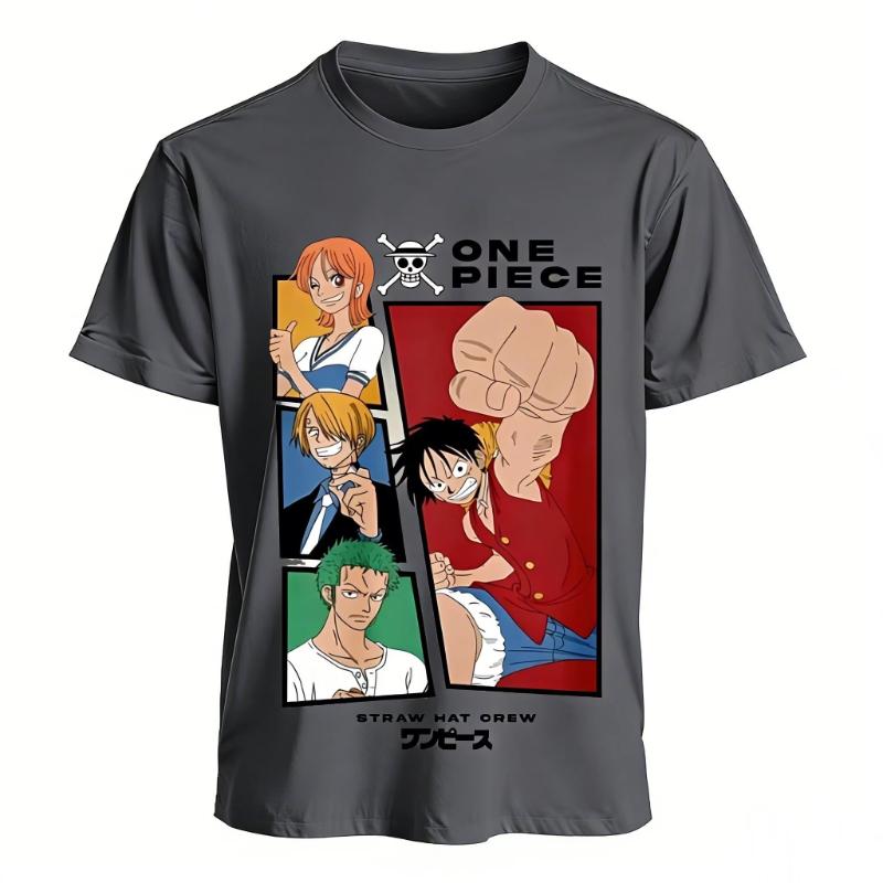 One Piece Anime Luffy Straw Hat Crew Cotton T Shirt Men Women 2026 Summer Graphic Print Casual Short Sleeve Tee Streetwear Tops