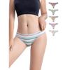 Retro Striped Low Waist Cotton Thong Cute Girl Sexy Underwear
