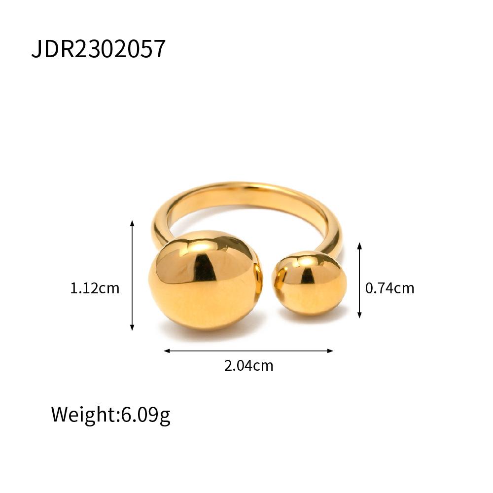 

Chic Ins Wind Crossborder 18k Gold Stainless Steel Water Drop Ring Geometric Shape Design Trendy