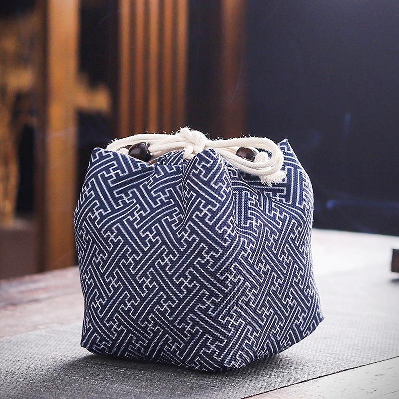 Teegeschirr Aufbewahrungstasche Tragbar Outdoor Reise Keramik Brautee Tassen Meister Teetasse Kordelzug Baumwollstoff Beutel