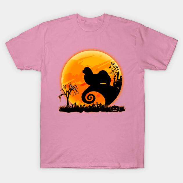 T Shirt Women Tibetan Spaniel And Moon Funny Halloween Harajuku Print Kawaii Tshirt Summer Short Sleeve Female T-Shirt Top Tee
