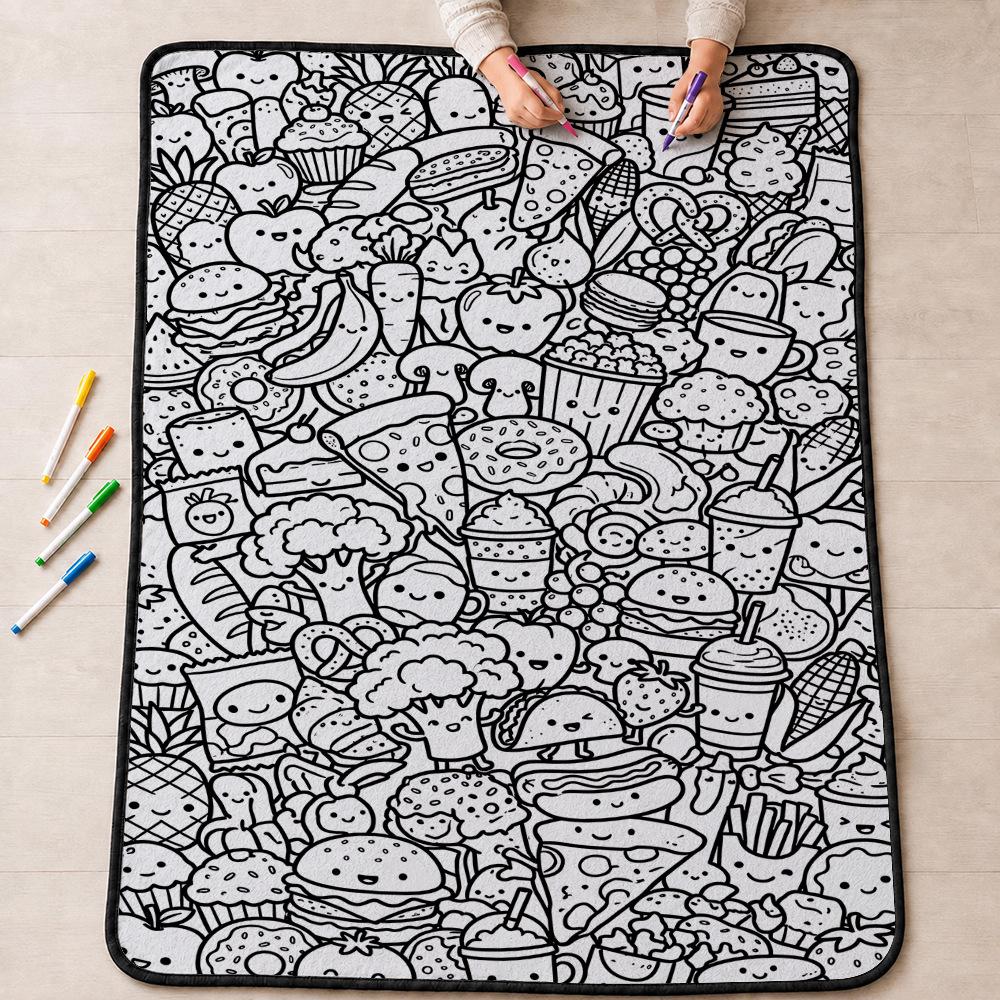 Cross-stitch DIY Fun Graffiti Blanket – Hand-painted Coloring Gift Blanket