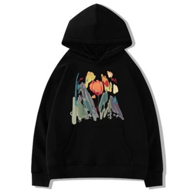 

Бордовая толстовка с капюшоном для женщин, свободная, повседневная, с граффити, модная куртка-толстовка 2XL чёрный