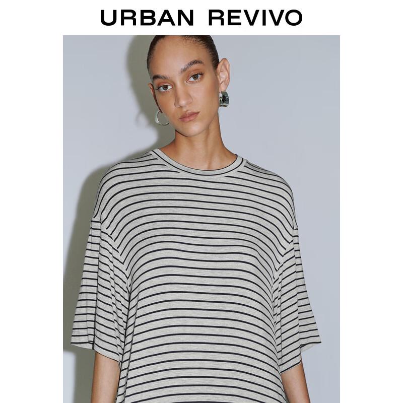 UR2025 Women's Striped A-Line Short Sleeve Dress