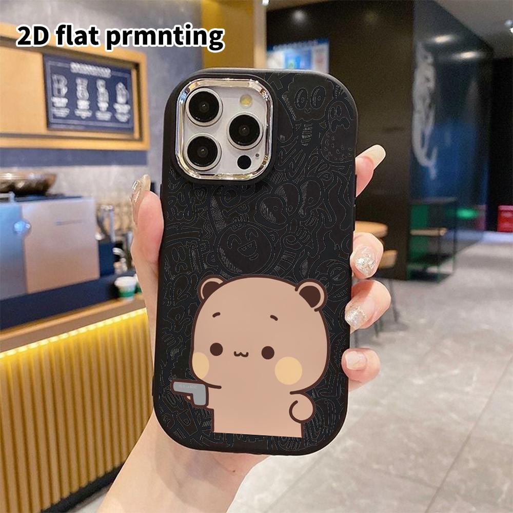 Funda de teléfono: Diseño plano 2D adecuado para funda protectora de iPhone 18 17 16 15 14 13 Pro, estilo pareja, simple y lindo, regalo de Navidad y Halloween