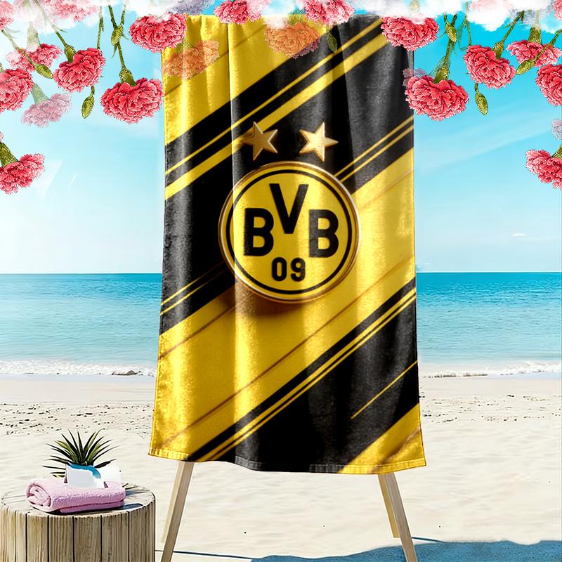 Vibrant BVB Fan Art beach towel Beach towel for vacation photos Outdoor camping Outdoor pool towel Absorbent bath towel swim