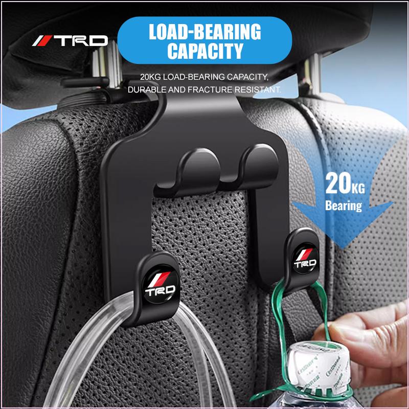 Double Head Hooks Car Rear Seat Headrest Hanger Hook Storage for Toyota TRD GR Sport Rav4 Corolla Camry Aqua Yaris Cross