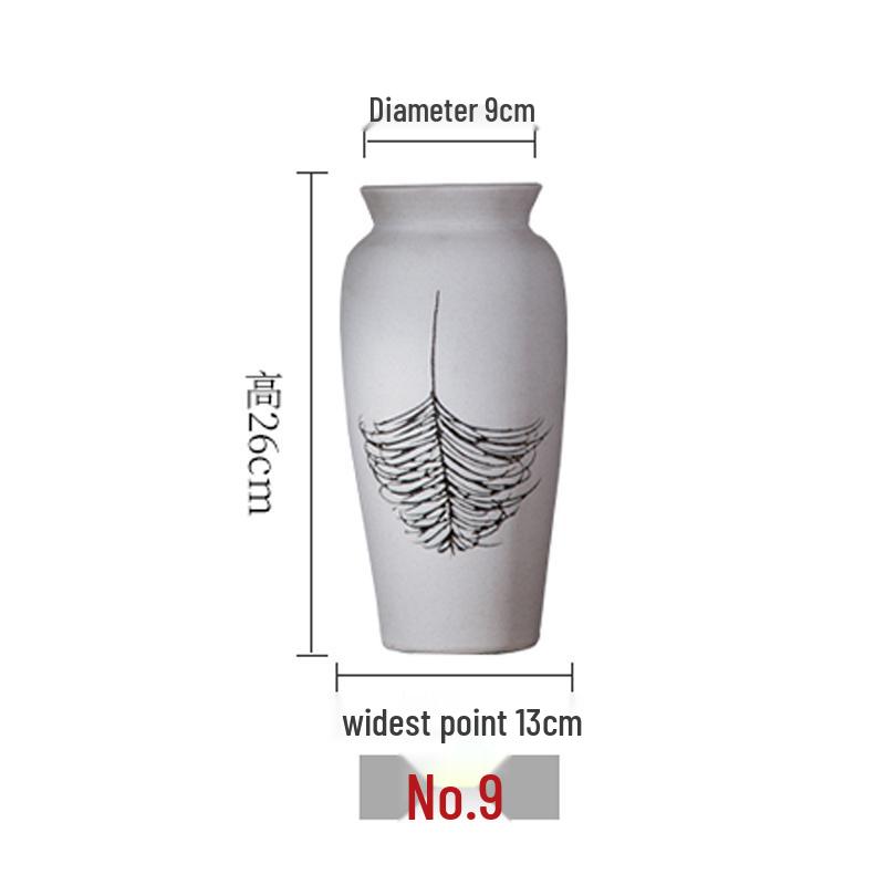 Modern Minimalist Chinese Pottery Vase for Floor Standing Dried Flower Arrangements