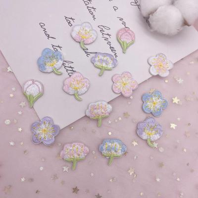 Kirschblüten-Stickaufnäher - DIY-Schuh- und Kleiderdekoration - Selbstklebende Stoffapplikation