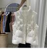 2025 Women's Embossed Stand Collar Down Vest – Warm, Loose, Fashionable Cold-Weather Jacket