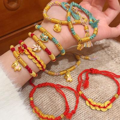 Year of The Horse Zodiac Horse Bracelet Hand-woven Chinese Red Handrope  Decoration