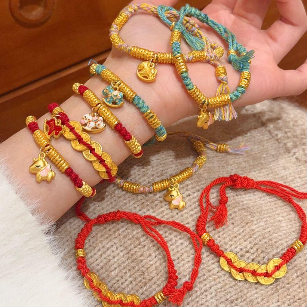 Handgeflochtenes Tierkreiszeichen Pferd Armband Jahr des Pferdes Chinesisches Rot Handseil Dekoration