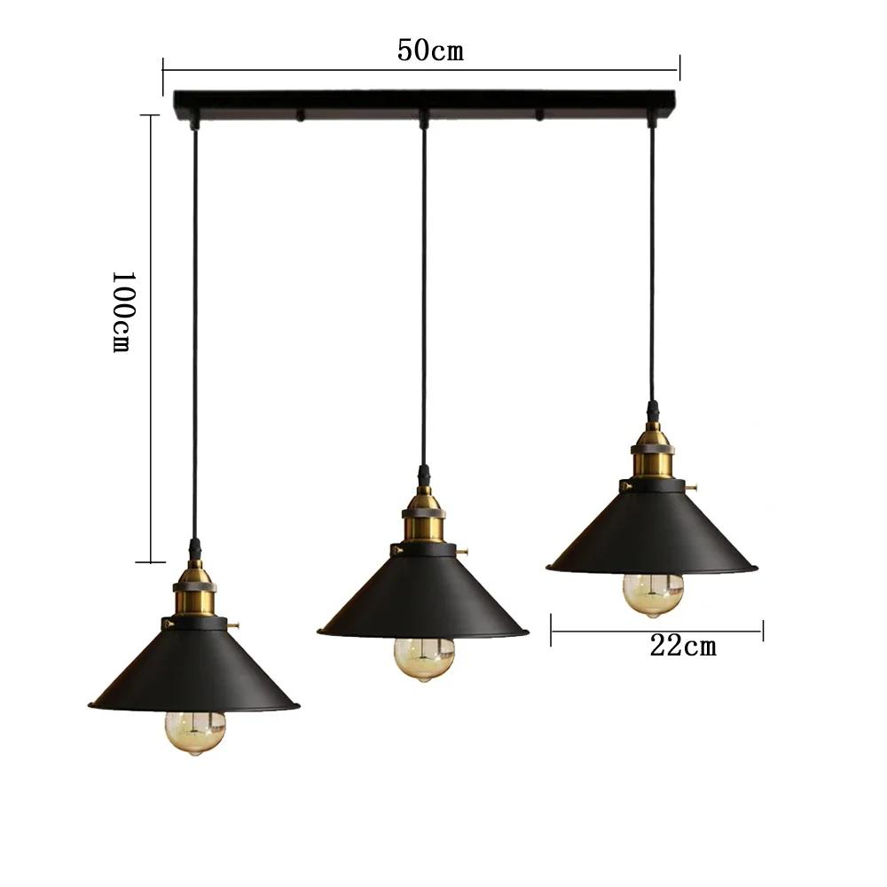 Vintage Iron Black Pendant Lights Nordic Industrial Wind Loft Hanging Lamp for Restaurant Kitchen Bar Living Room Home Decor