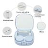 Cute Contact Lens Case Travel Kit, Contact Case with Mirror Tweezers Remover Tool Solution Bottle for Outdoor Office Daily Use