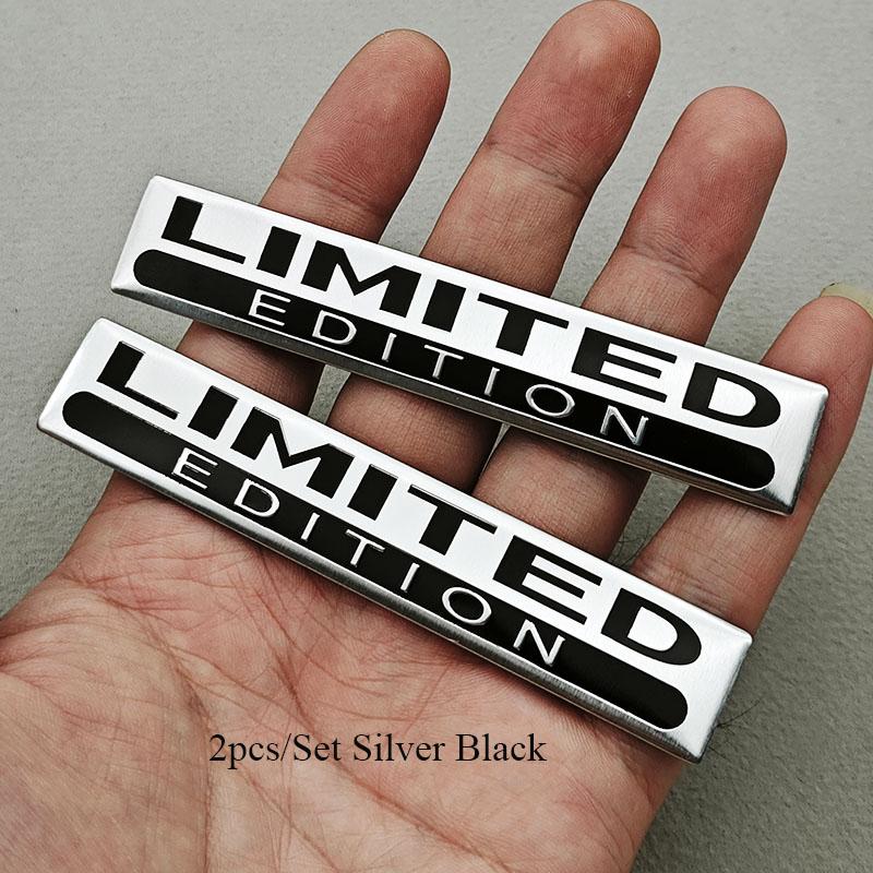 2Pcs Aluminum Limited Edition Logo Car Body Badge Sticker Trunk Fender Emblem Decals Accessories for Car Motorcycle Bike Truck Limited Edition серебряный