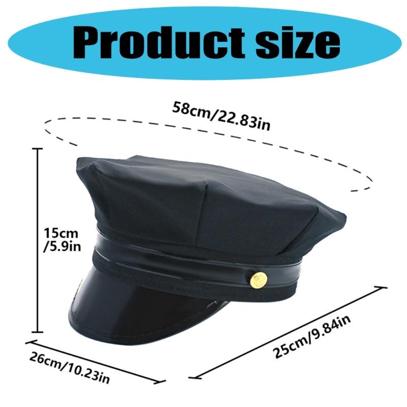 Octagonal Polices Hat Militaries Style Hat Themed Party Styling Accessory For Role Play Costume Party And Cosplay Event