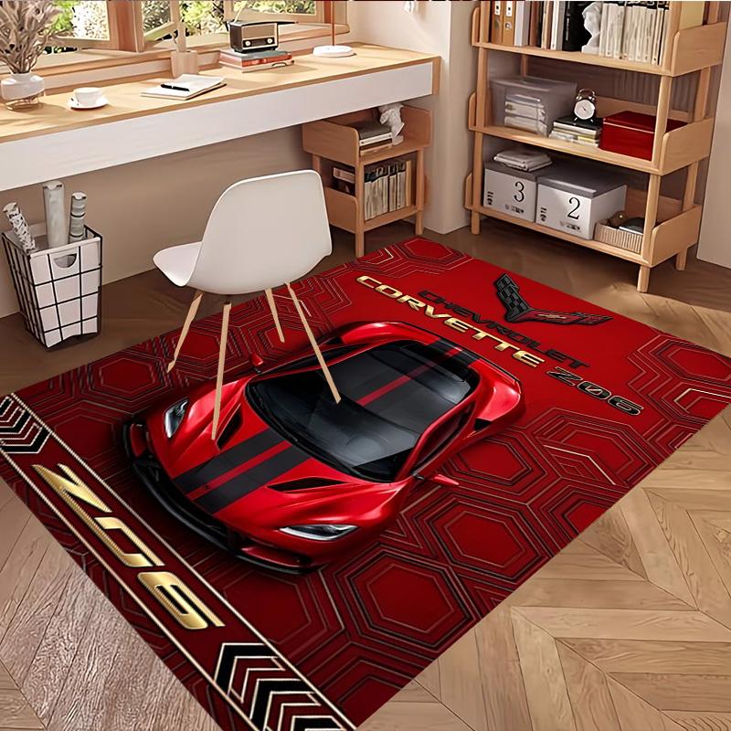 Sports car Print Rug, Washable Floor Carpet, For Entryway Dorm Laundry Room Office Study, Home Decor Birthday Christmas Gift
