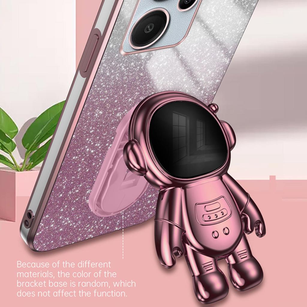 For Xiaomi Redmi Note 13 Pro+ 5G Phone Case Astronaut Kickstand Anti-shock Electroplated Cover