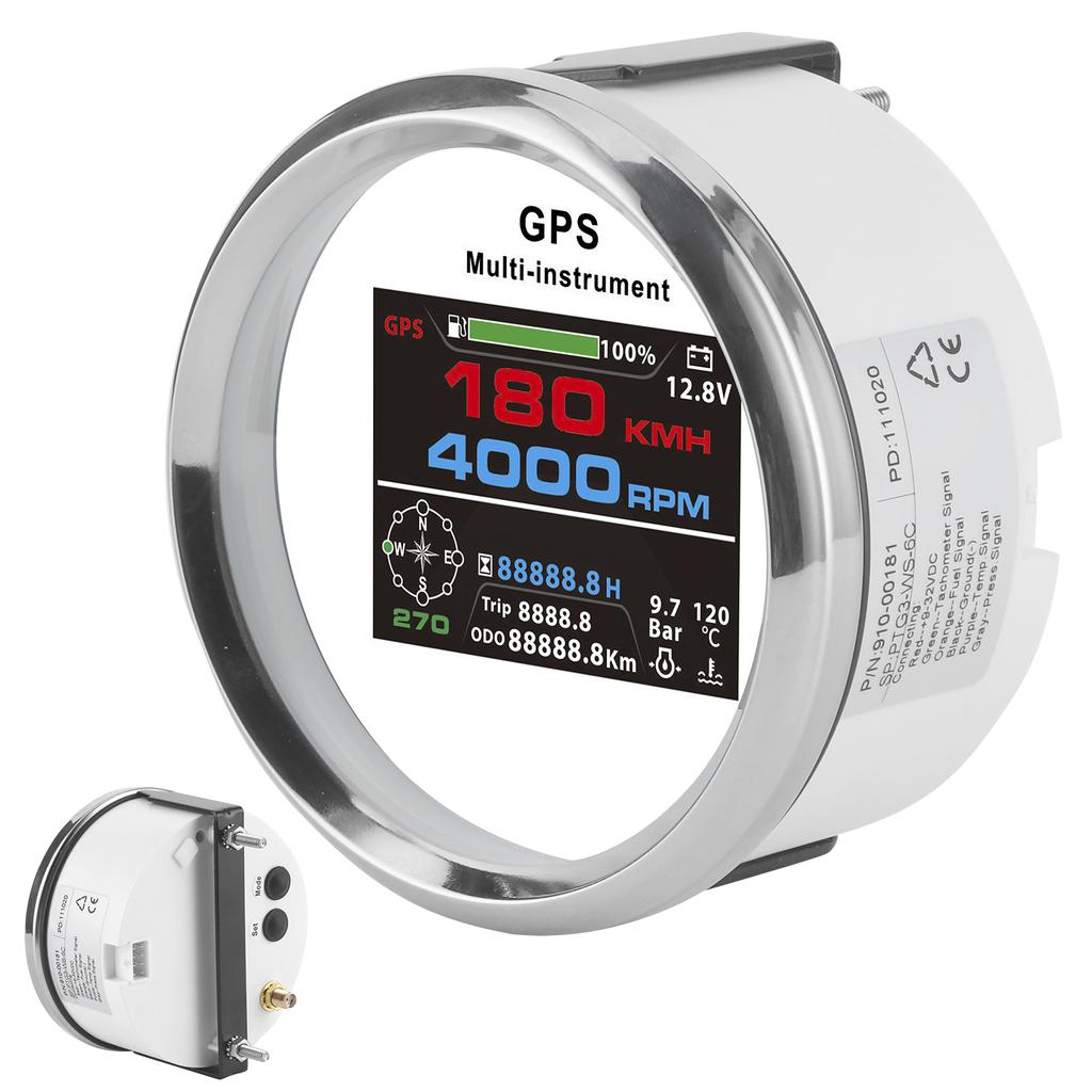 Multifunctional Meter 85mm GPS TFT Color Display Digital Gauge Voltmeter Odometer Speedometer for