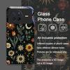 Aesthetic Sunflowers and Moon Pattern Tempered Glass Phone Case for Xiaomi Redmi Note 15 Pro+ 14 13 12 11T PRO 10 Lite 5G Cover