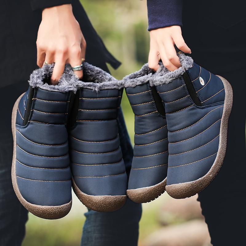 Men's and Women's Large Size Winter Warm Snow Boots Plush Lining Waterproof Ankle Boots Non-slip Outdoor Shoes Hiking Mountaineering Sports Boots