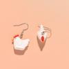Cute Cartoon Chick Earrings , Resin Animal Drop Earrings , Novelty Funny Chick Earrings for Women , Simple Style