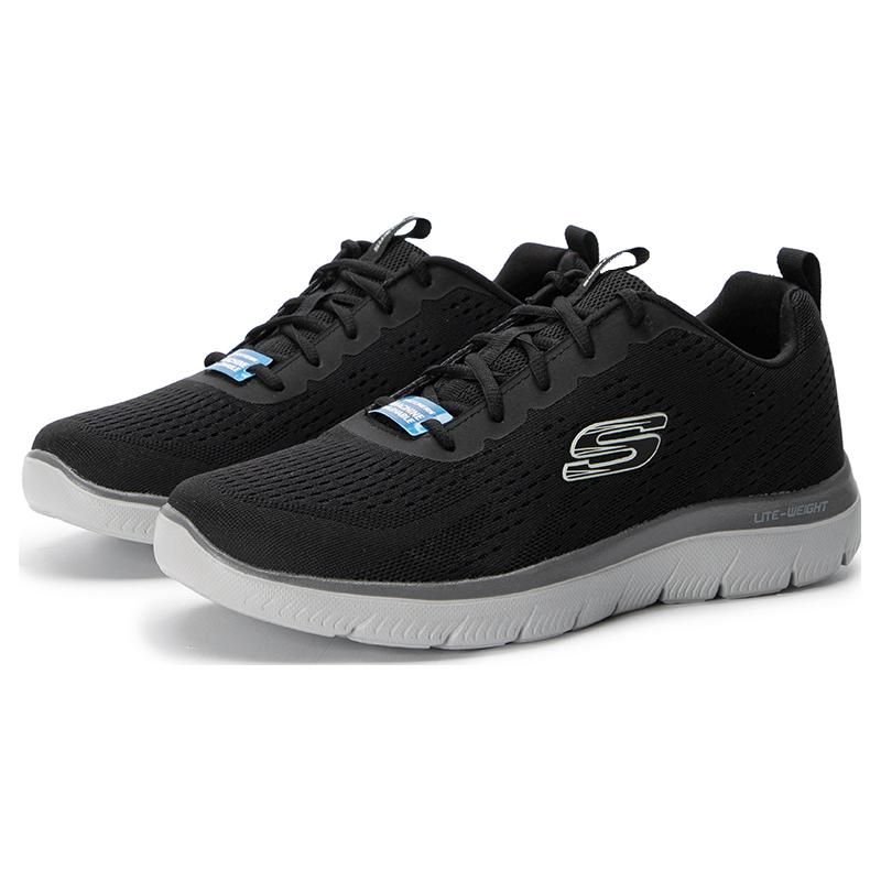 Skechers Summits Mesh Comfort Quotidiano Ammortizzante Resistente Basse Casual Scarpe Sneakers Uomo Nero 232395-BKCC