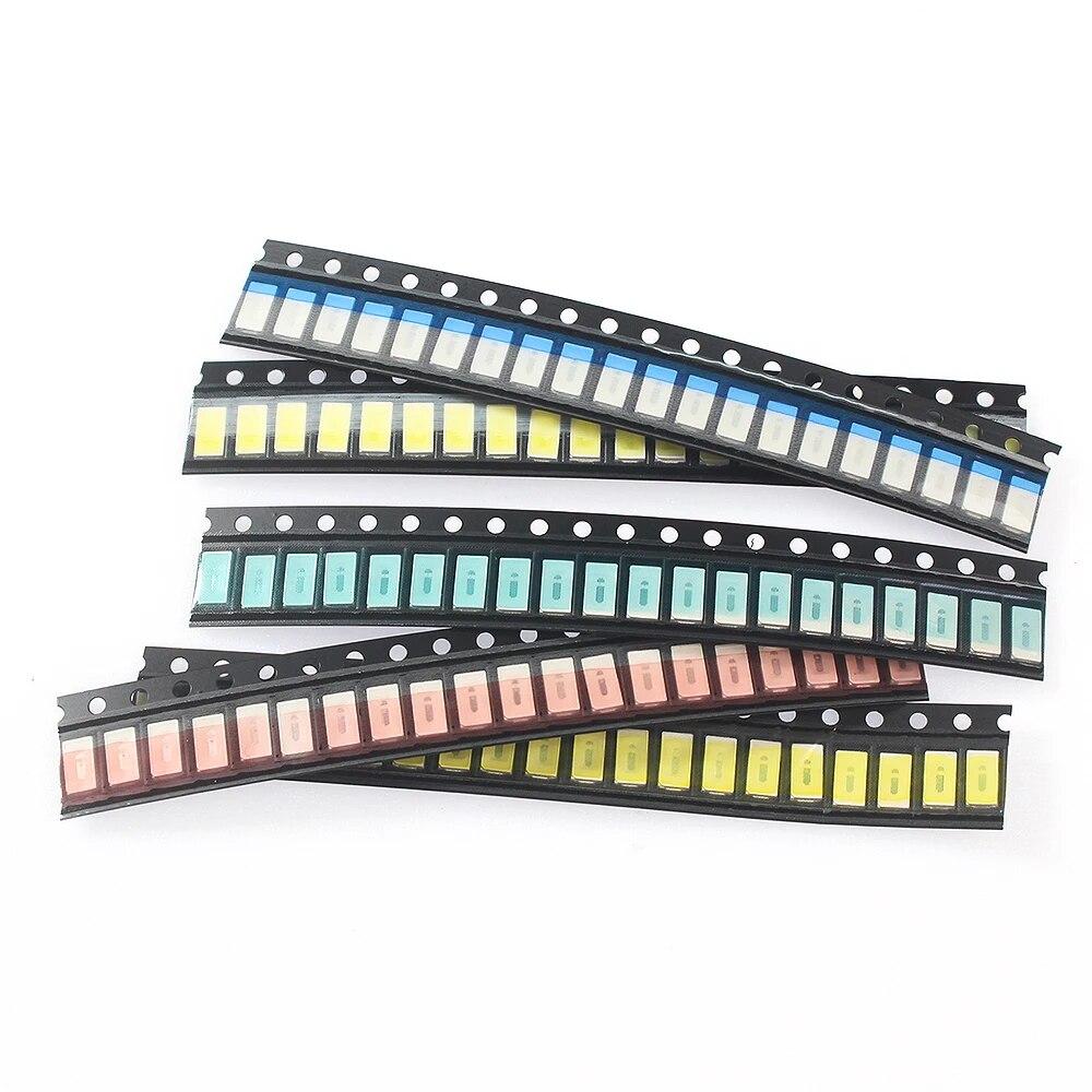 100PCS LEDs Diodes Kit 5730 SMD LED Beads Light Emitting Diode , Red Yellow Green Blue White 5 Color DIY Electronics Set