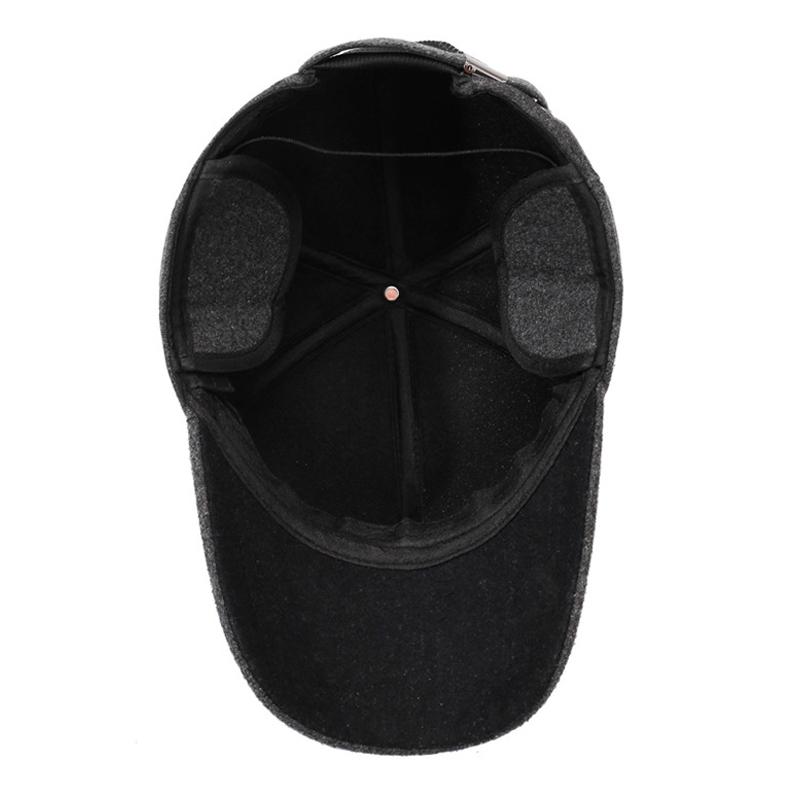 Warm Ear Protection Baseball Cap Middle-Aged Men's Winter Velvet Cap Dad Grandpa Outdoor Cold-Proof Cotton Cap