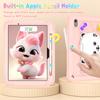 For iPad Air 11 (2025)/(2024) Case PC + Silicone Tablet Cover with Cat Kickstand/Shoulder Strap