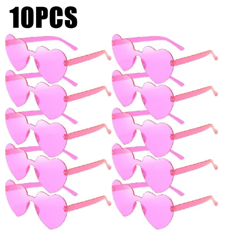 Sunglasses for Women Jelly Color Frameless Heart Shaped One-piece Glasses Dazzling Color Glasses