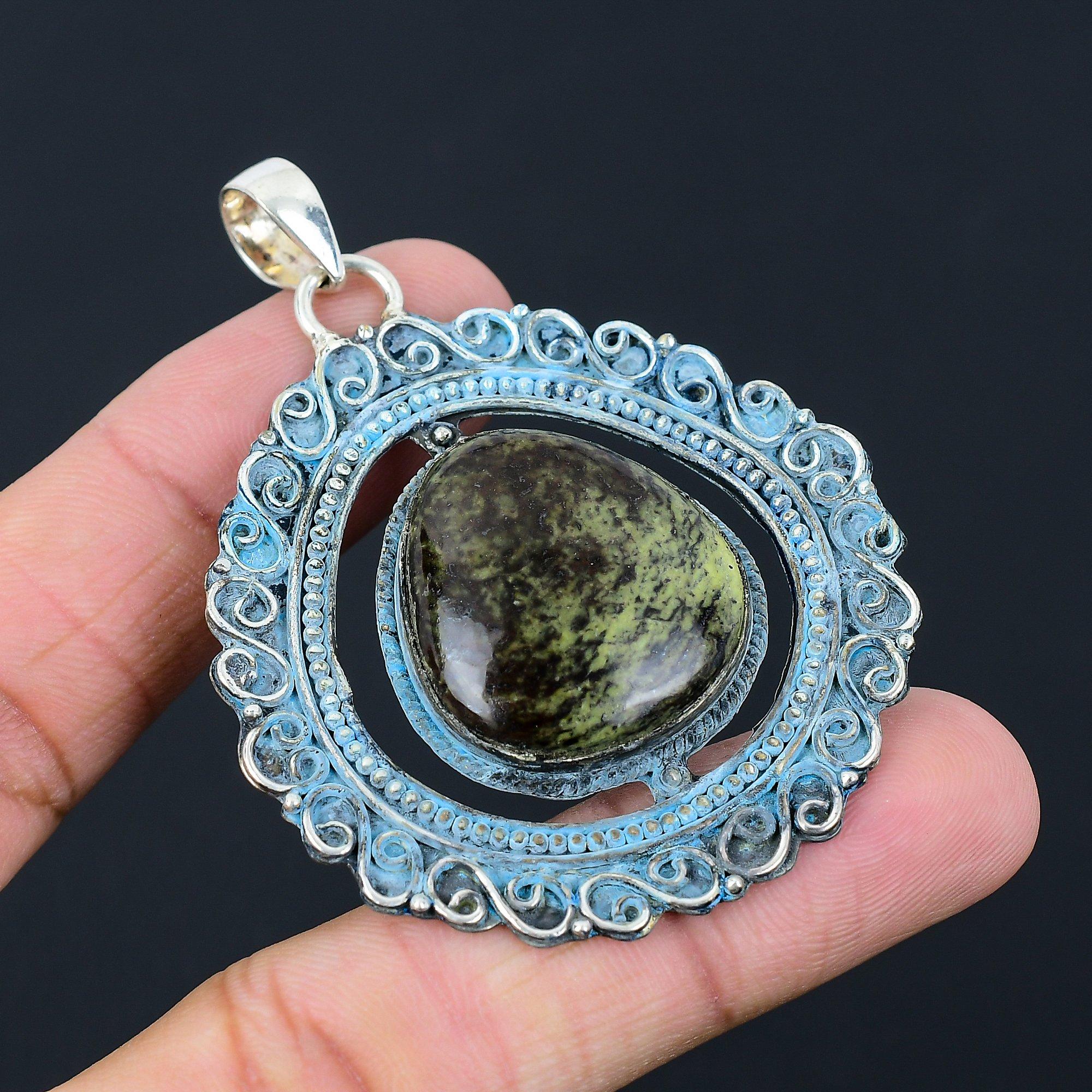 Pear Dragon Bloodstone Stone Sister Birthday Wedding Pendant 925 Sterling Silver