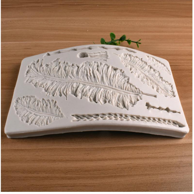 Feather Texture Fondant Silicone Mold Diy Chocolate Baking Cake Decoration Clay Plaster Mold