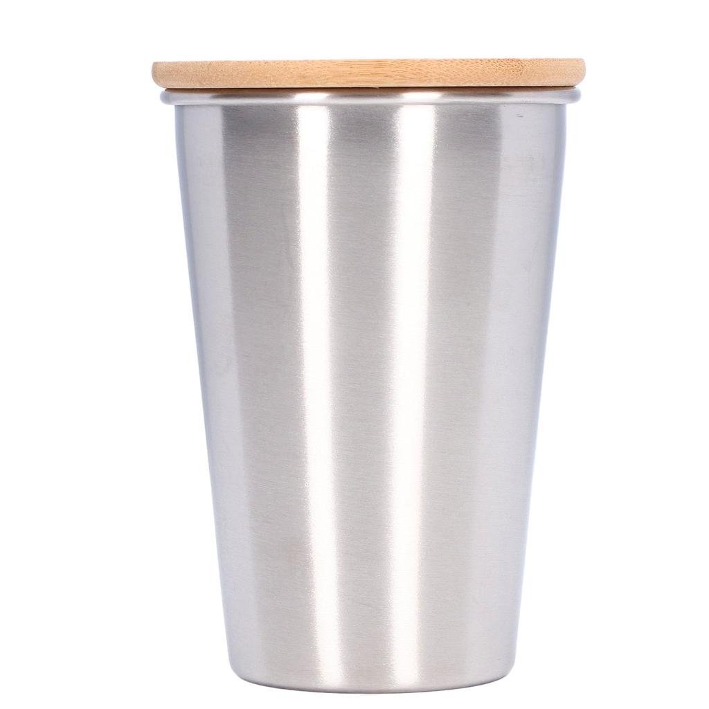 500ML Stainless Steel Beer Mug with Lid Single Layer Water Cup Outdoor Drinking Cup for Household