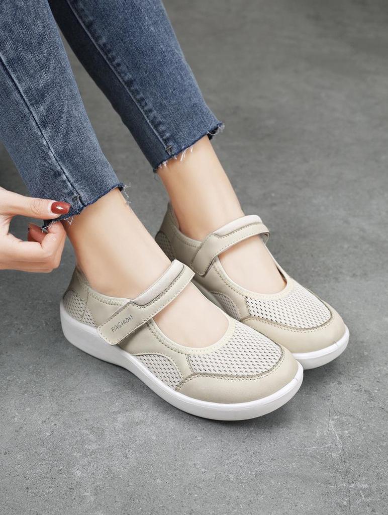 Women's Summer Breathable Casual Velcro Shoes - Soft Sole, Comfortable for Middle-Aged & Elderly Mothers