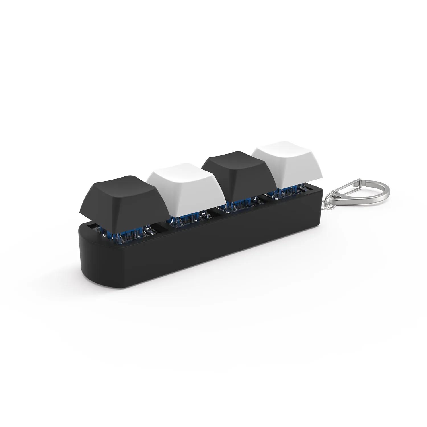 

4Keys Finger Button Anti-stress Toys Mechanical Keyboard Keycaps Office Decompression Calming Keychain Gifts for Children Adults