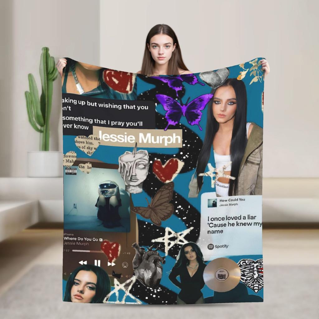 Jessie Murph Hysteria Tour  Warm Blanket  Travel Plush Throw Blanket Funny Living Room Flannel Bedspread Sofa Bed Cover