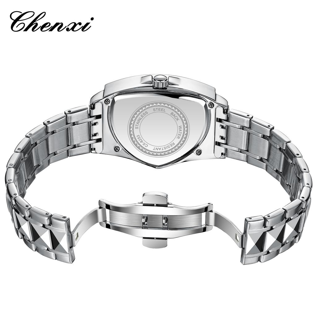 CHENXI Business Man Watch Unique Triangular Dial Luxury Luminous Quartz Waterproof Men's Watches Stainless Steel Strap