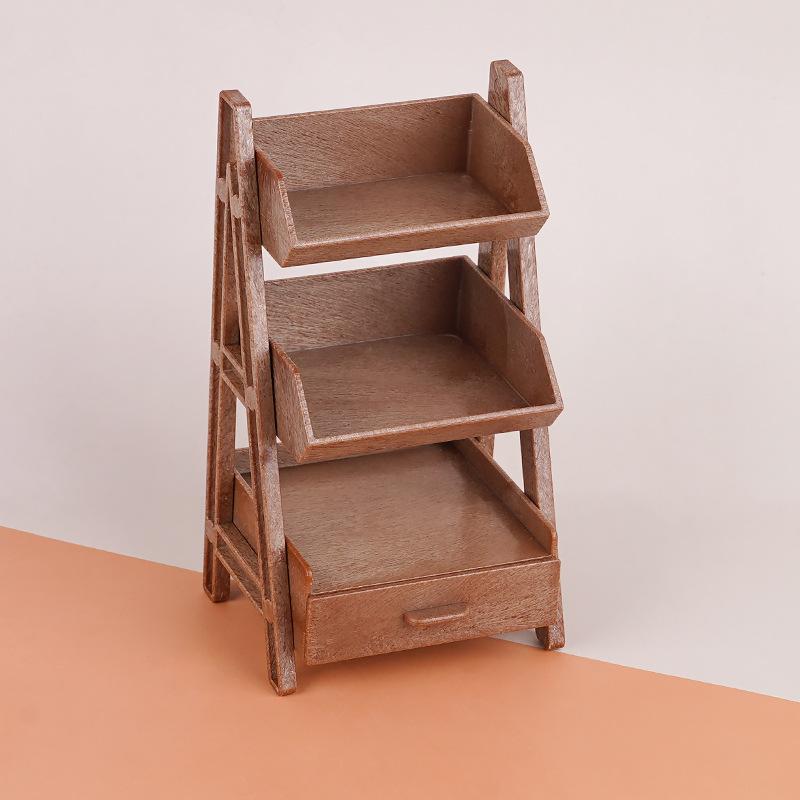 Miniature Mini Flower Stand Shelf Play House Toy Model Mini Simulation Scene Doll House Dessert Knickknack