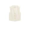 Spring New Two-Piece Suit Linen Vest 8008967 Linen Blend High Waist Flared Pants 8043967