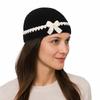 Handmade Crochet Flower Knitted Hat Hollow Out Bowknot Beanies Hat Casual Flower Weave Cap  Outdoor