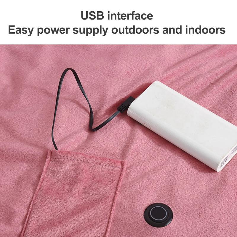Warm Heated Blanket Wearable USB Electric Blanket Heating Blanket with Timing Function 3 Gear Adjustment Heating Blanket