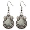 Passend für 12mm Glas Cabochon Antik Silber Farbe Zinklegierung Hängeohrringe Haken Ohrring Basis Fassung Ohrring Zubehör