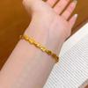Gold CNC Dragon Scale Gourd Bracelet - Crushed Ice Design, Fu Lu Charm, Perfect Gift for Girlfriend
