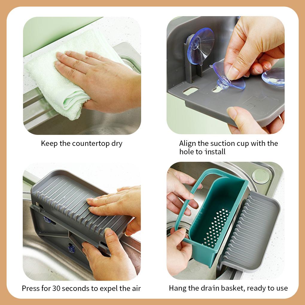 Sink Drain Basket Water Strainer Suction Cup Hanging Filter Kitchen Tools Household Storage for Washing Bowls Dishes Vegetables