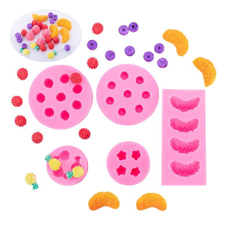 Silicone Fruit Set Mold for Fondant, Cake, and Chocolate Decorations