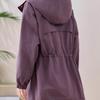 Spring Autumn Women Windcoat Loose Fit Casual Long Coat Korean Style Slim Hooded Jacket