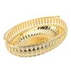 Rund Fruktskål med Handtag Guld Färg Legering Retro Rund Torkad Fruktbehållare för Fester