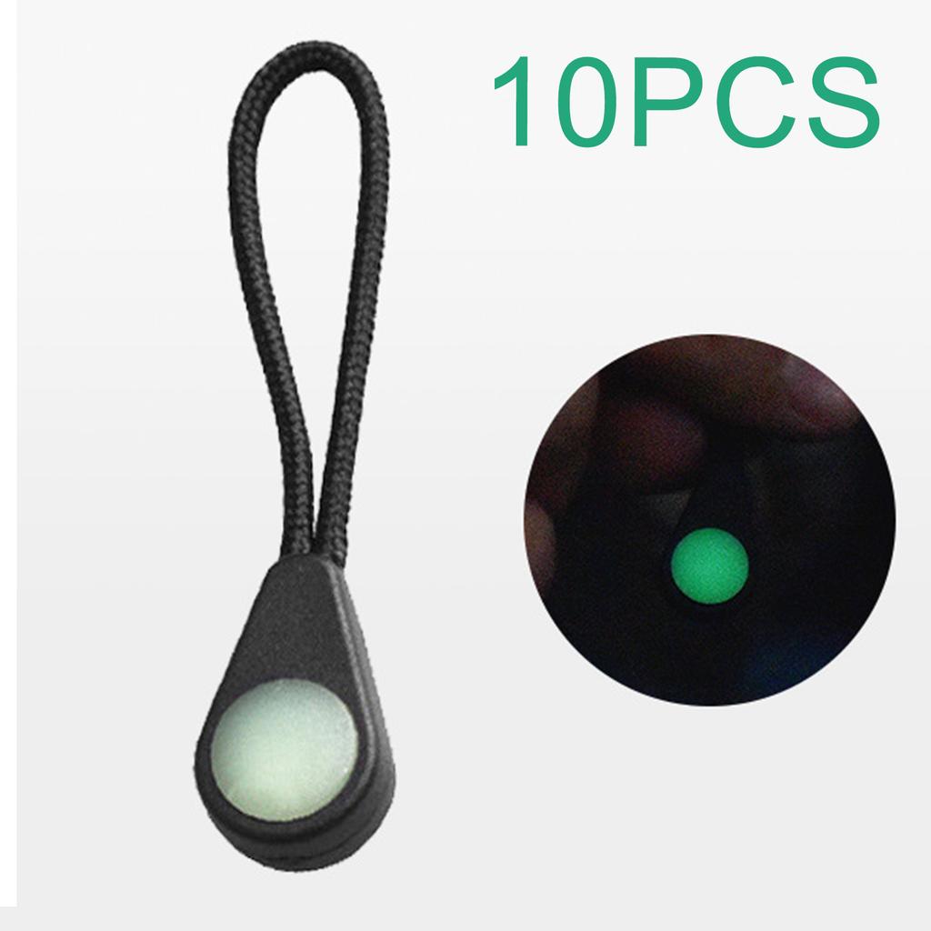 Zip Puller TPU+Polyester 10PCS Backpack Zip Puller Glow In The Dark