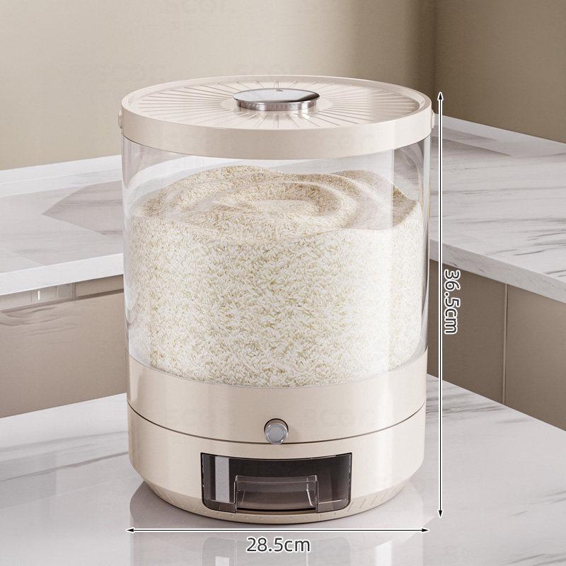 Rotatable Household Rice and Grain Storage Box: Insect & Moisture-Proof, Sealed, Compartmented Bucket
